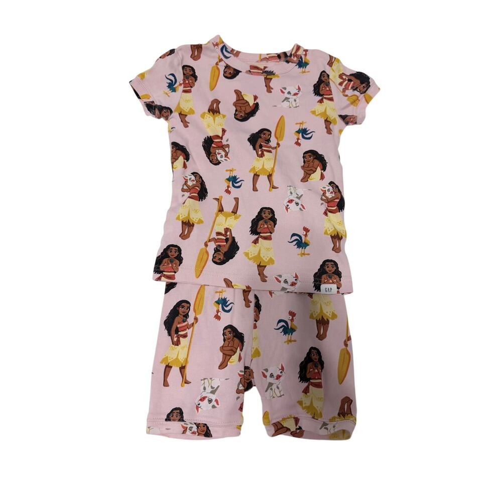 GAP Disney Short Sleeve Moana Pajamas Pink 4T